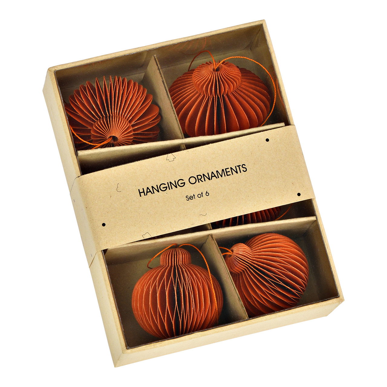 Honeycomb hanger made of paper/cardboard, set of 6, orange Ø4cm (W/H/D) 10x13x4cm Honeycomb hanger made of paper/cardboard, set of 6, orange Ø4cm (W/H/D) 10x13x4cm