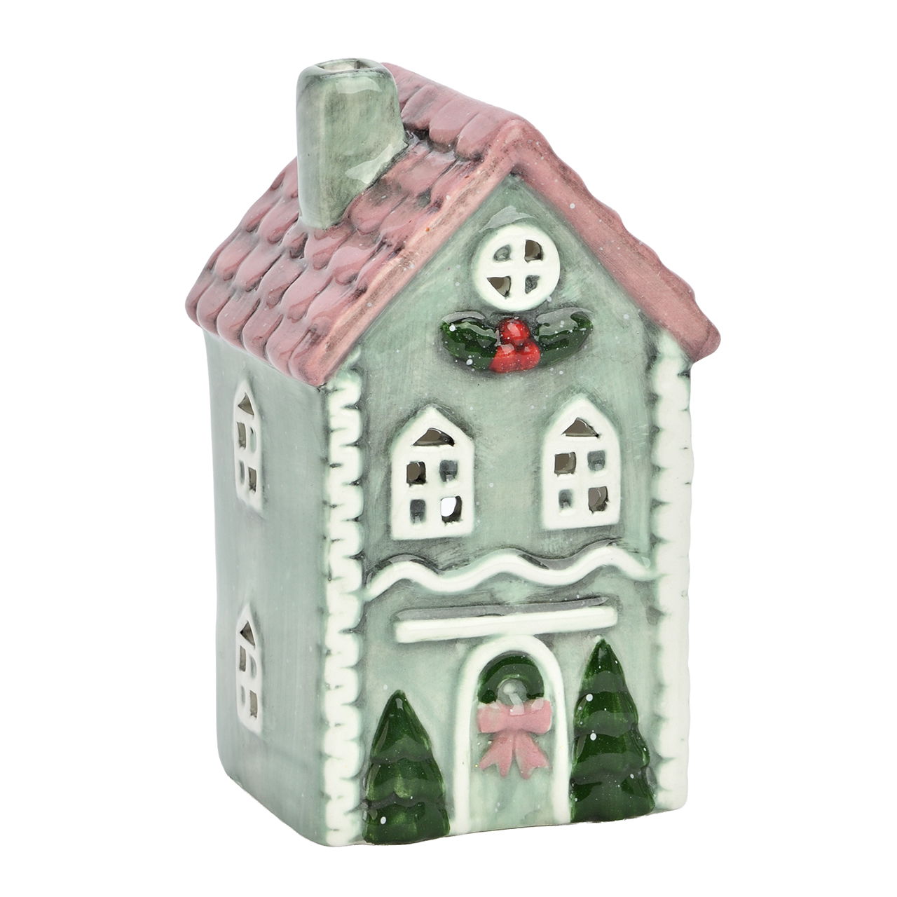 Casa della lanterna verde in ceramica (L/H/D) 7x12x6cm Essen, Süßigkeiten