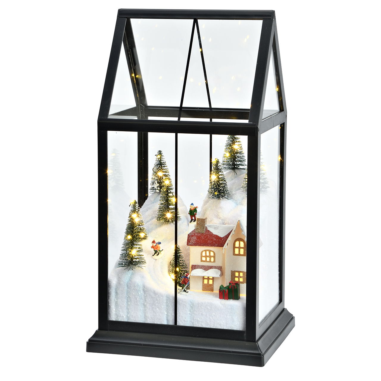 Villaggio invernale a LED in una casa di plastica colorata (L/H/D) 18x15x33cm Person