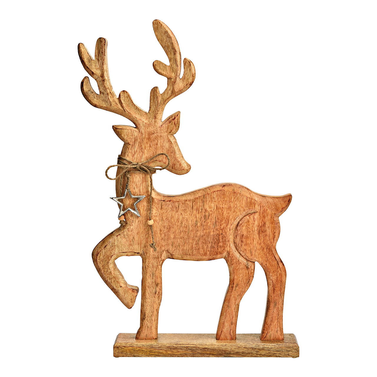 Présentoir cerf en bois de manguier naturel (L/H/P) 40x64x7cm Présentoir cerf en bois de manguier naturel (L/H/P) 40x64x7cm