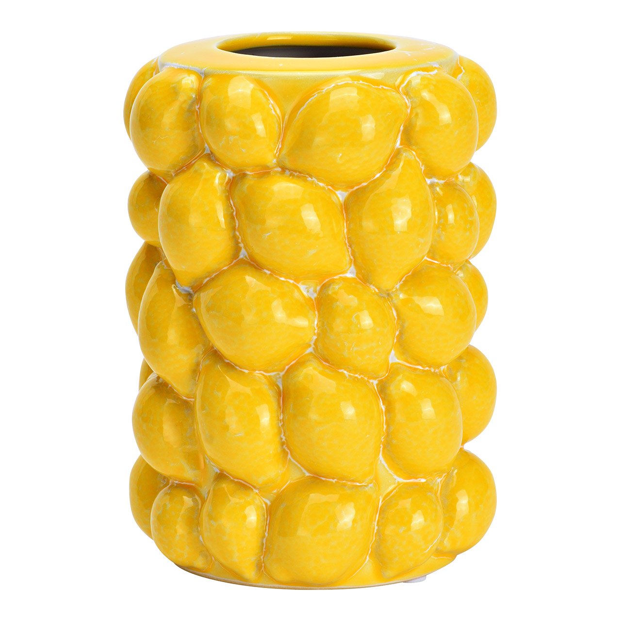 Keramische citroenvaas geel (B/H/D) 12x16x12cm