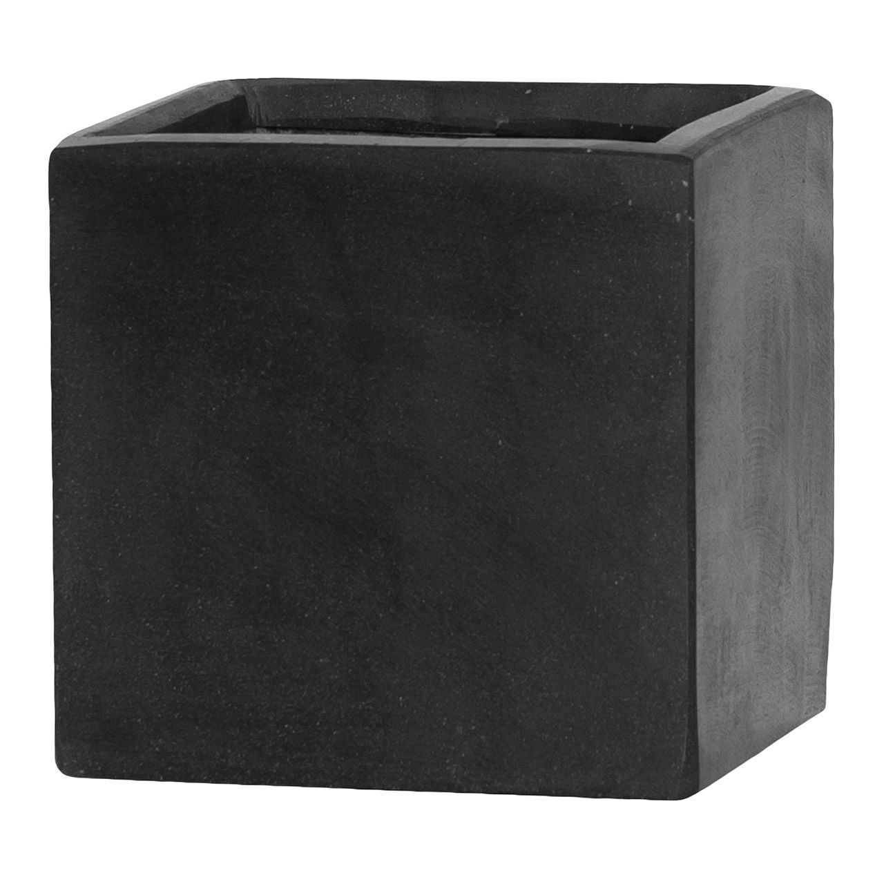 Macetero de cerámica de fibrestone negro (A/A/P) 15x15x15cm