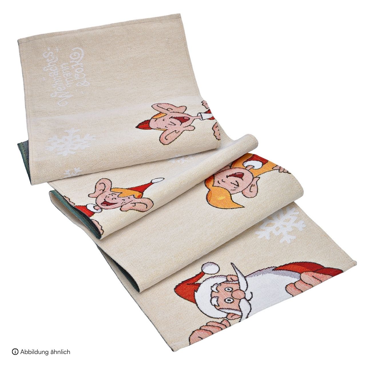 Weihnachtsdecke, Motiv-Decke, Winterdeko, Weihnachtsmotiven, Santamotiv, Weihnachtsdecke, Tischdecke, Schauspieler-Charakter, Christmas-Motiv, Strick-Textur, Weihnachtsdecke, Tischdecke, Elfen/Weihnachtsmotiv, Leinen/baumwolle, Beige