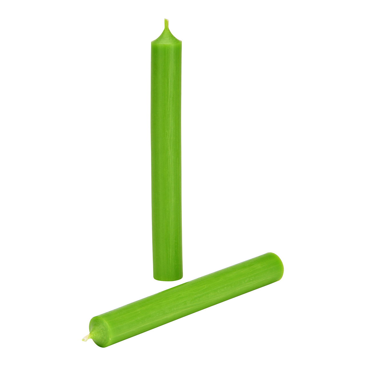 Stabkerze Grün durchgefärbt aus Wachs Ø 2x18cm (Brenndauer ca. 8 Std.) Kerze