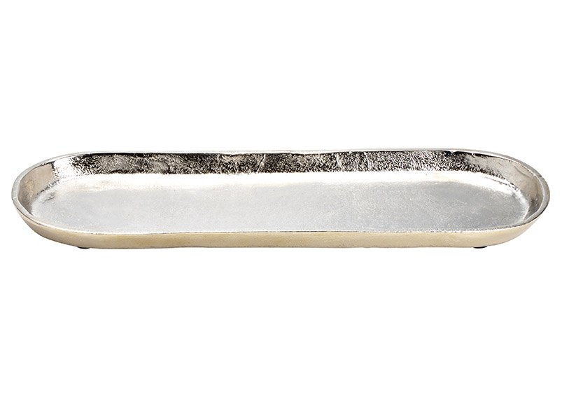 Piastra di argento metallico (c/h/d) 42x2x13cm