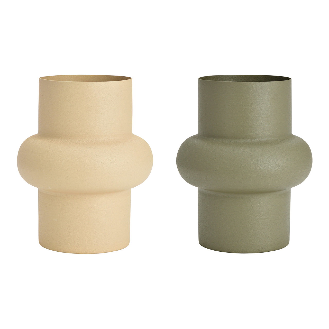 Vase, uniquement pour fleurs séchées, en métal beige, vert 2 fois, (L/H/P) 16x19x16cm Vase, uniquement pour fleurs séchées, en métal beige, vert 2 fois, (L/H/P) 16x19x16cm
