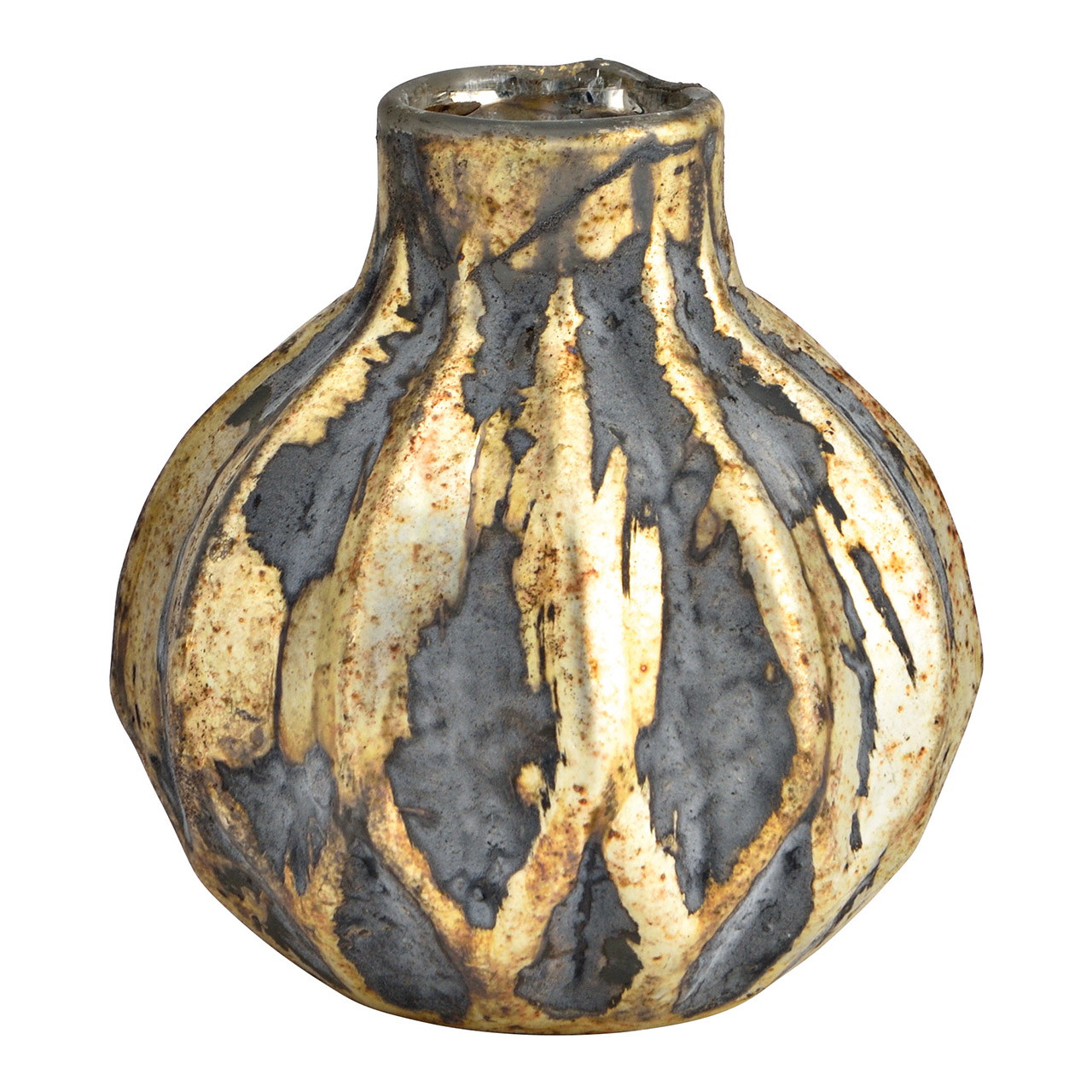 Vase aus Glas antik gold (B/H/T) 9x9x9cm | 10037755