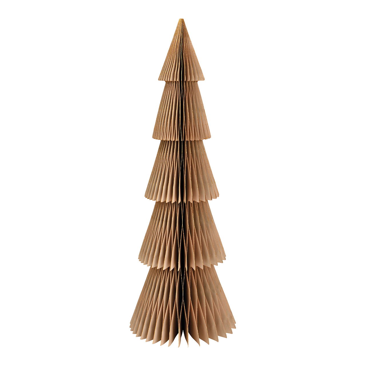 Aufsteller Tannenbaum Honeycomb mit Glitter aus Papier/Pappe beige (B/H/T) 20x60x20cm