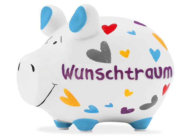 Piggy bank KCG small piggy, Wunschtraum, ceramic (w/h/d) 12,5x9x9 cm