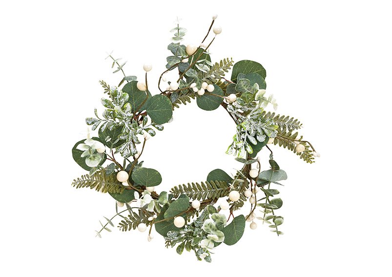 Christmas wreath made of plastic green, white (w / h / d) 30x6x30cm