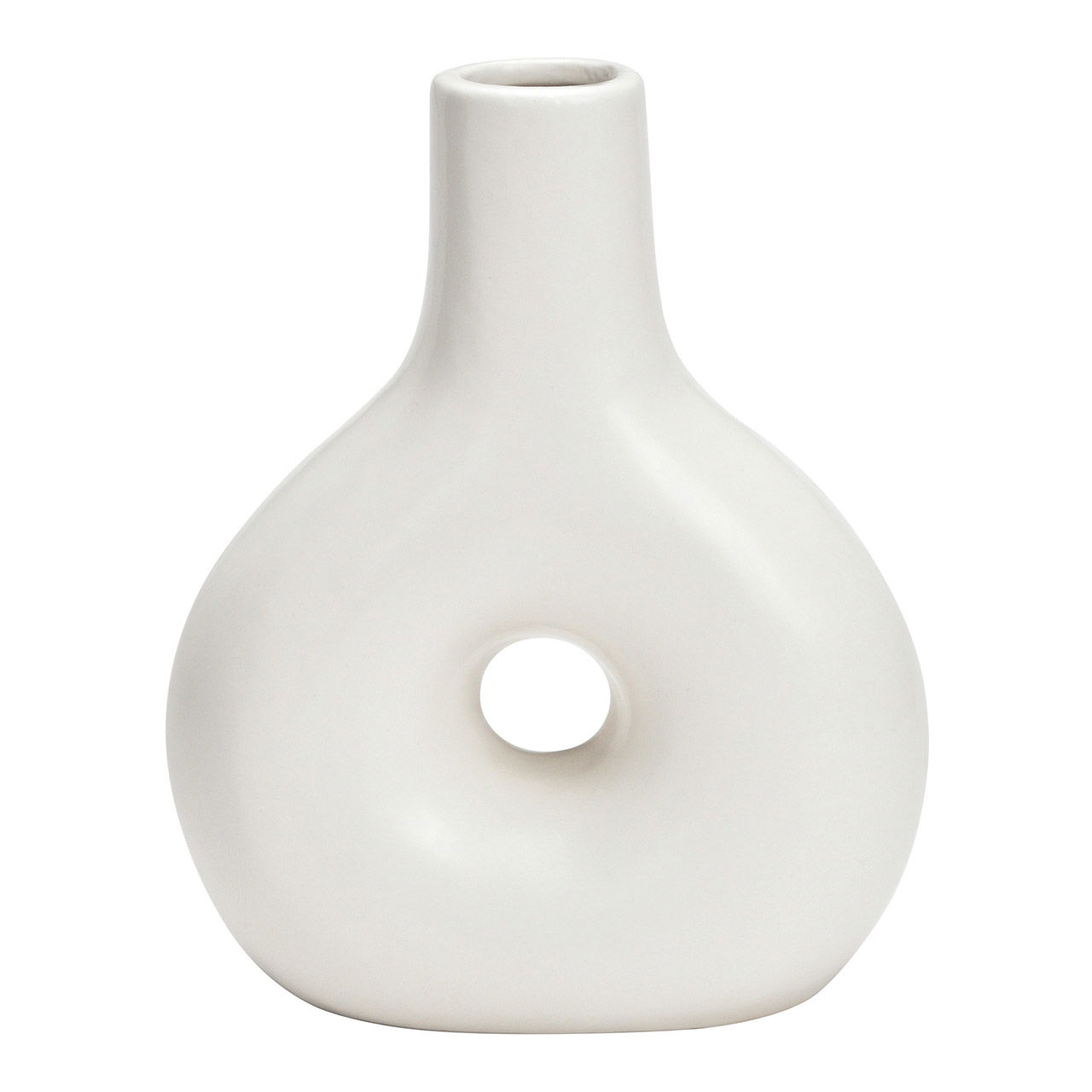 Vase ceramic white (W/H/D) 14x18x6cm