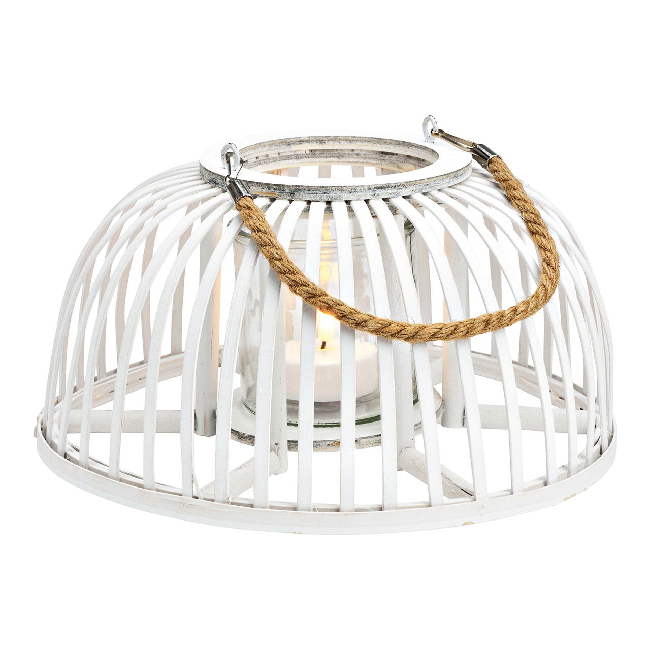 Wooden lantern with glass lantern white (W/H/D) 30x15x30cm Wooden lantern with glass lantern white (W/H/D) 30x15x30cm
