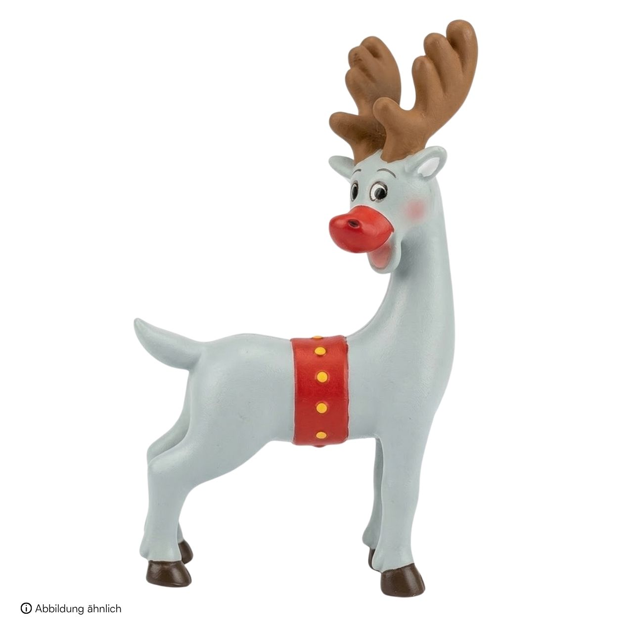 WUCK_Hänger Rudy aus Poly Bunt (B/H/T) 5x6.5x3cm Weihnachtsdeko, Rentier, Christbaumfigur, Kunststoff, rot-braun, Weihnachtsfigur, Elch, Rentenfigur, Figur, Dekoration