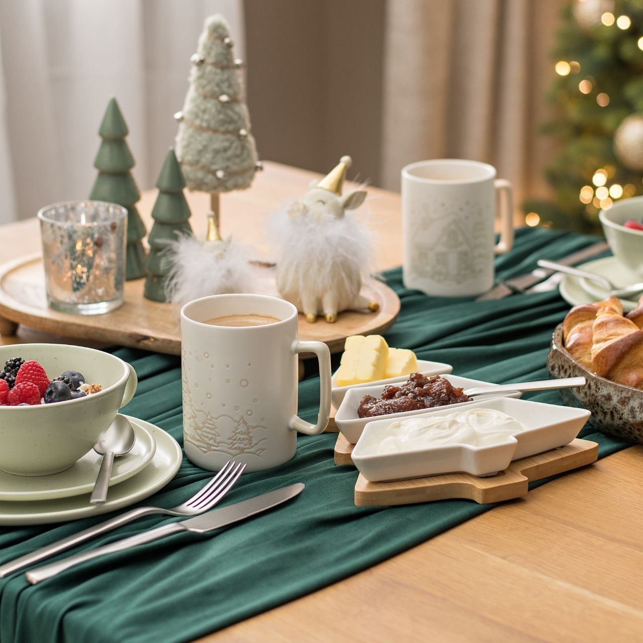 Tafelset, Tafelgeschirr, Becher, Kaffee, Weihnachtsdeko