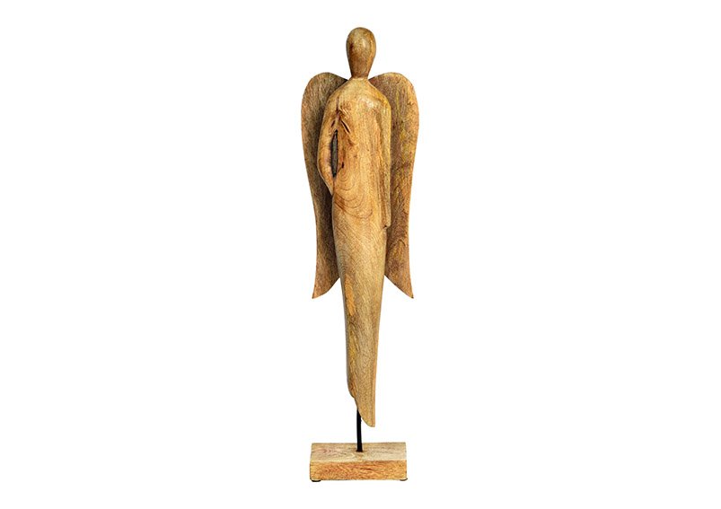 Stand angel mango wood natural (W/H/D) 16x59x10cm