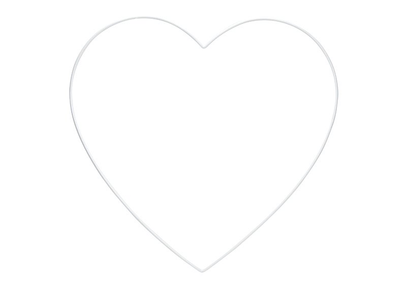 Hanger hart van metaal wit (w/h) 50x48cm