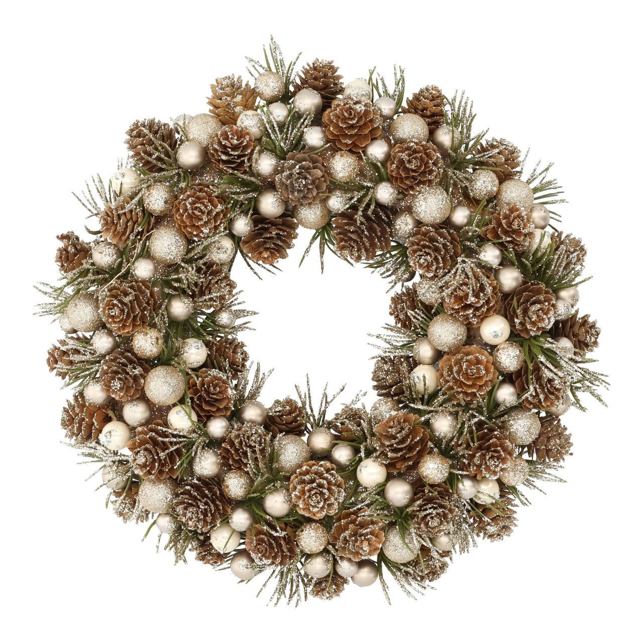 Hangkrans met bal/kegel van natuurlijk materiaal Natuur (B/H/D) 29x29x6cm Pflanze, Kranz