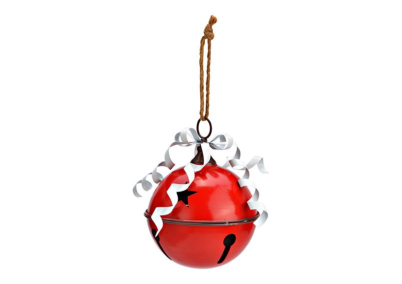 Hanger bell made of metal red (W/H/D) 16x22x16cm