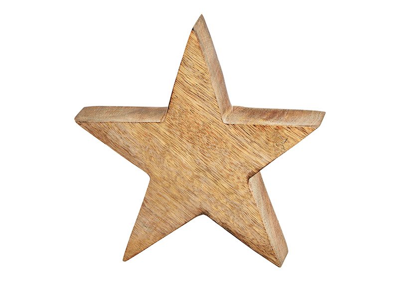 Star mango wood, brown, 14x14x4cm