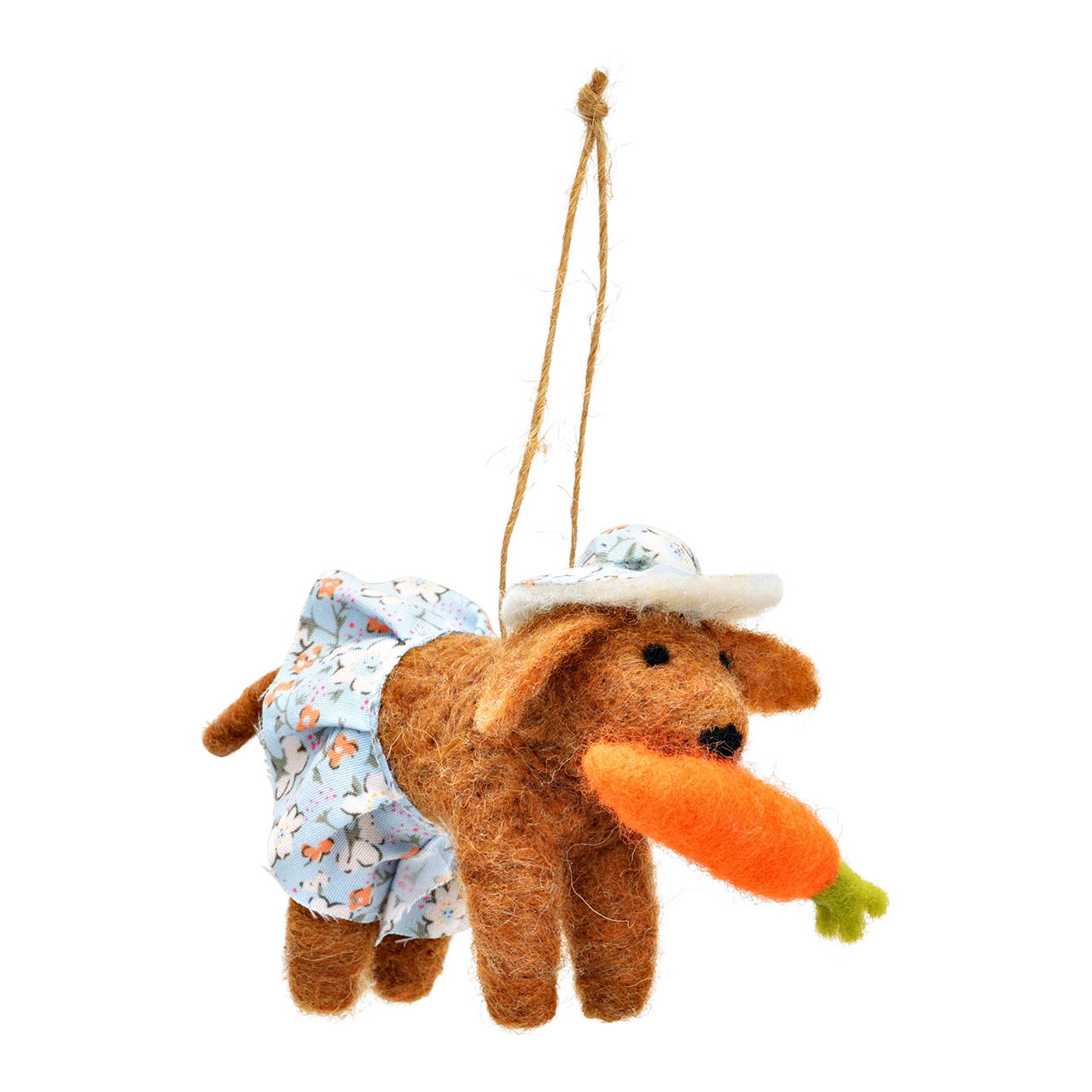 Hänger Hund aus Filz/Textil, Braun/Blau/Orange (B/H/T) 12x7x3cm Hänger Hund aus Filz/Textil, Braun/Blau/Orange (B/H/T) 12x7x3cm