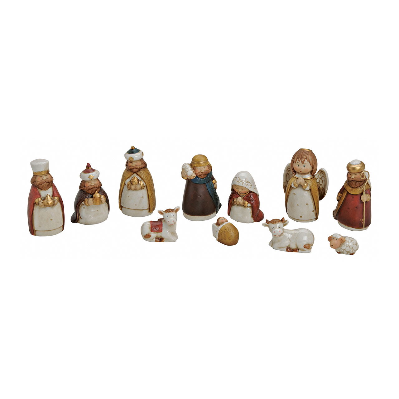 Krippen-Figuren-Set aus Porzellan, 11-teilig, 3-11 cm