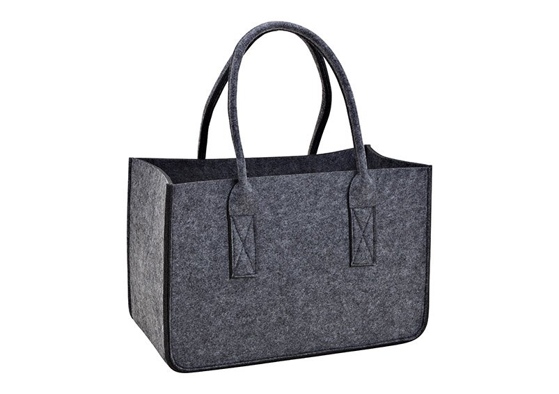 Felt bag medium grey (W/H/D) 38x25x19cm