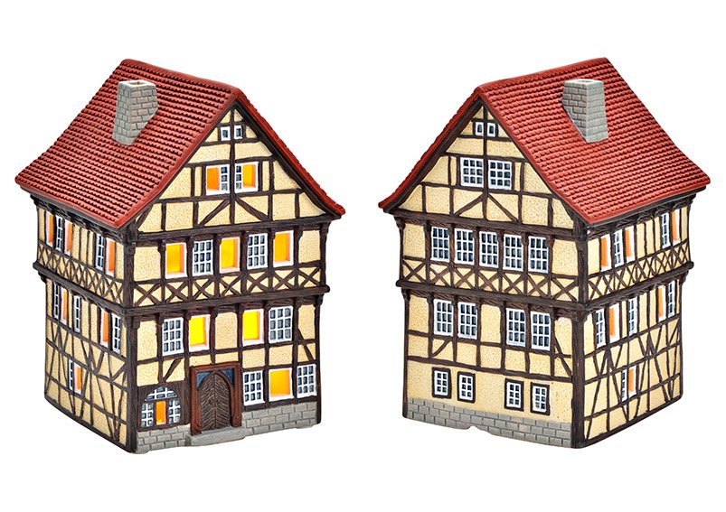 Casa luminosa in porcellana Fritzlar colorata (W/H/D) 12x18x12cm