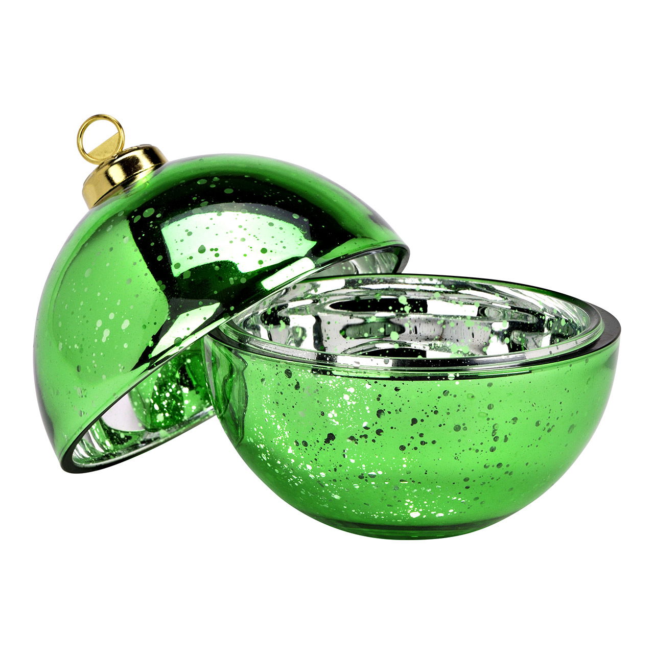 Dose Weihnachtskugel aus Glas, Grün (B/H/T) 11x13x11cm Zubehör