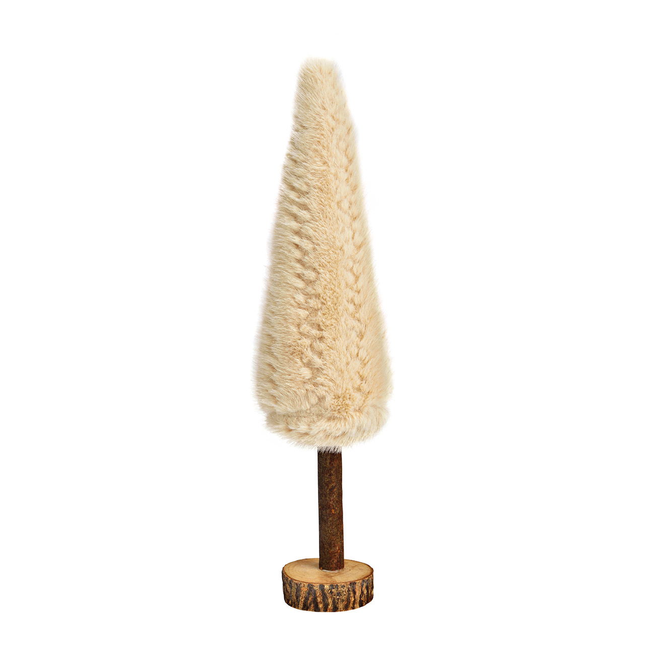 Aufsteller Tannenbaum Kunstfell auf Holzstamm aus Polyester beige (B/H/T) 9x36x9cm Aufsteller Tannenbaum Kunstfell auf Holzstamm aus Polyester beige (B/H/T) 9x36x9cm