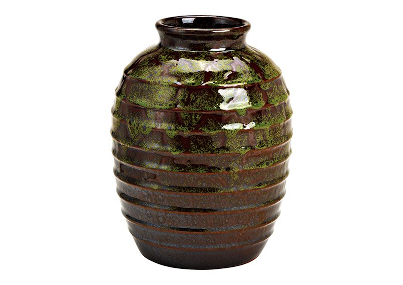 Jarrón de cerámica verde (c/h/d) 17x24x17cm