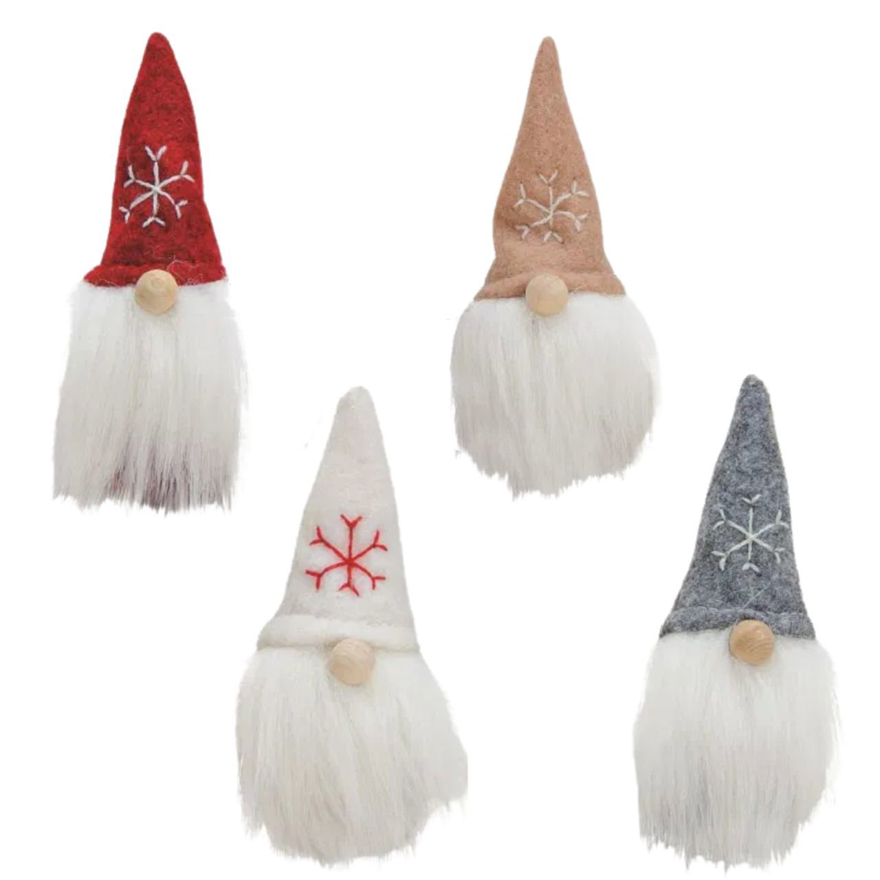 Duende de fieltro/peluche, 4 surtidos (A/A/D) 4x10x4 cm Weihnachtswichtel, Gnom, Ledergnom, Hut, Samt, Filz