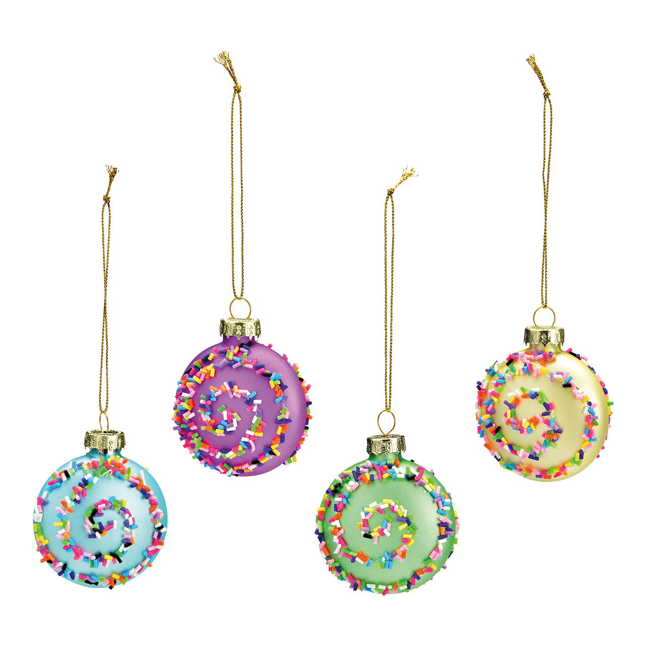 Weihnachtshänger mit Konfetti aus Glas, 4-fach, Bunt (B/H/T) 6x6x3cm Weihnachtshänger mit Konfetti aus Glas, 4-fach, Bunt (B/H/T) 6x6x3cm