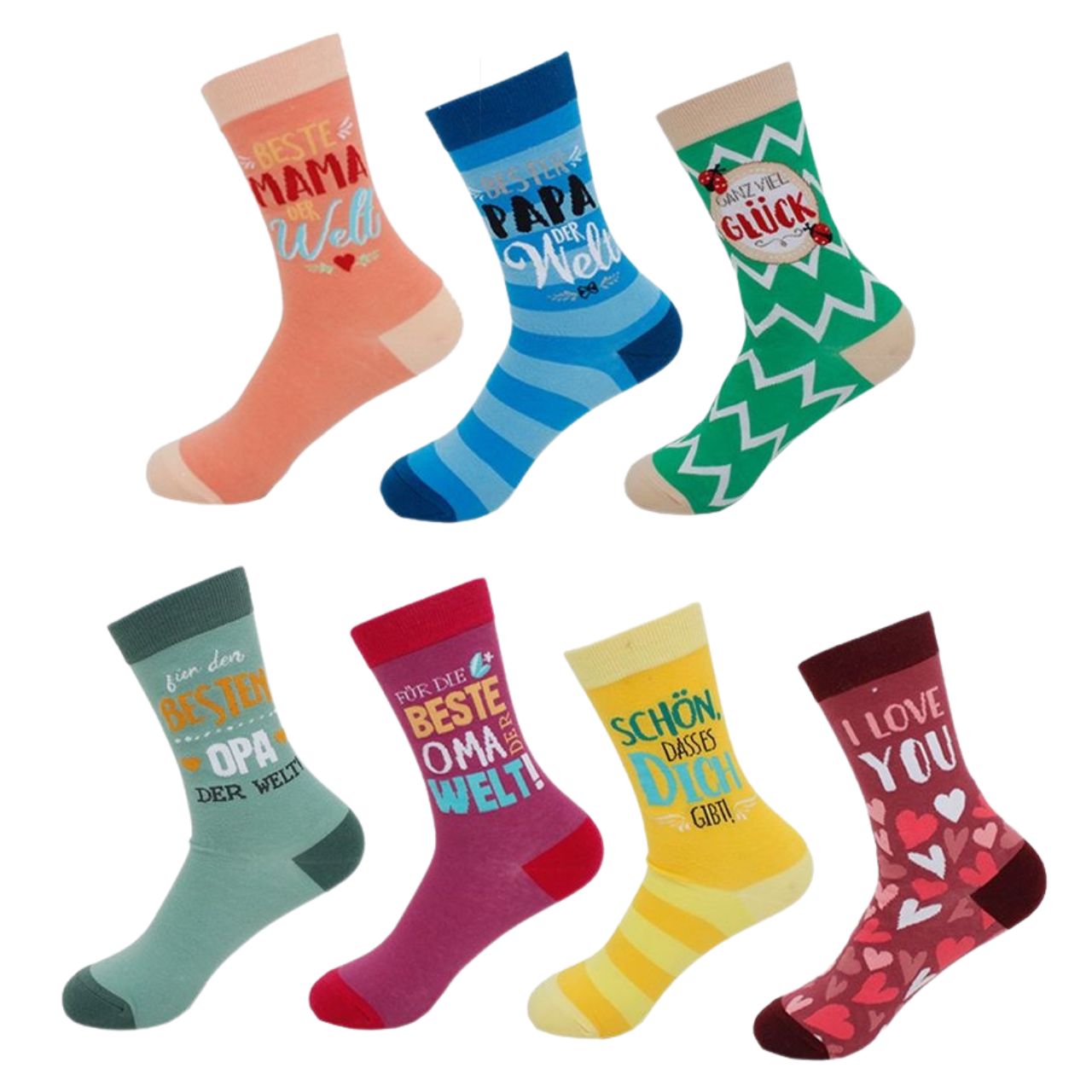 Socks in greeting cards made of textile Colorful (W/H/D) 5x15x1cm Buch, Veröffentlichung