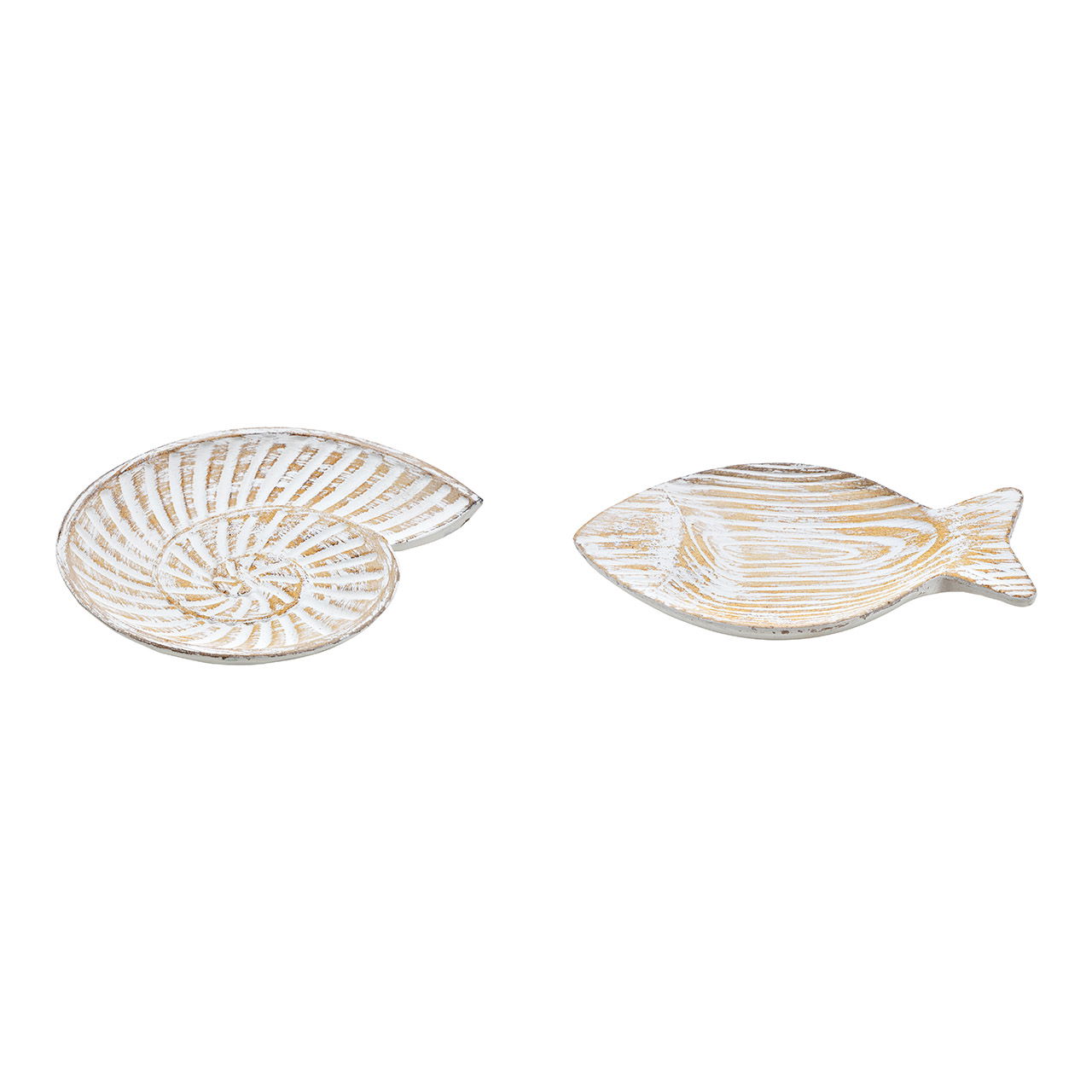 Deko Teller Fisch, Muschel aus Holz Weiß 2-fach, (B/H/T) 23x3x15cm 23x3x20cm Deko Teller Fisch, Muschel aus Holz Weiß 2-fach, (B/H/T) 23x3x15cm 23x3x20cm