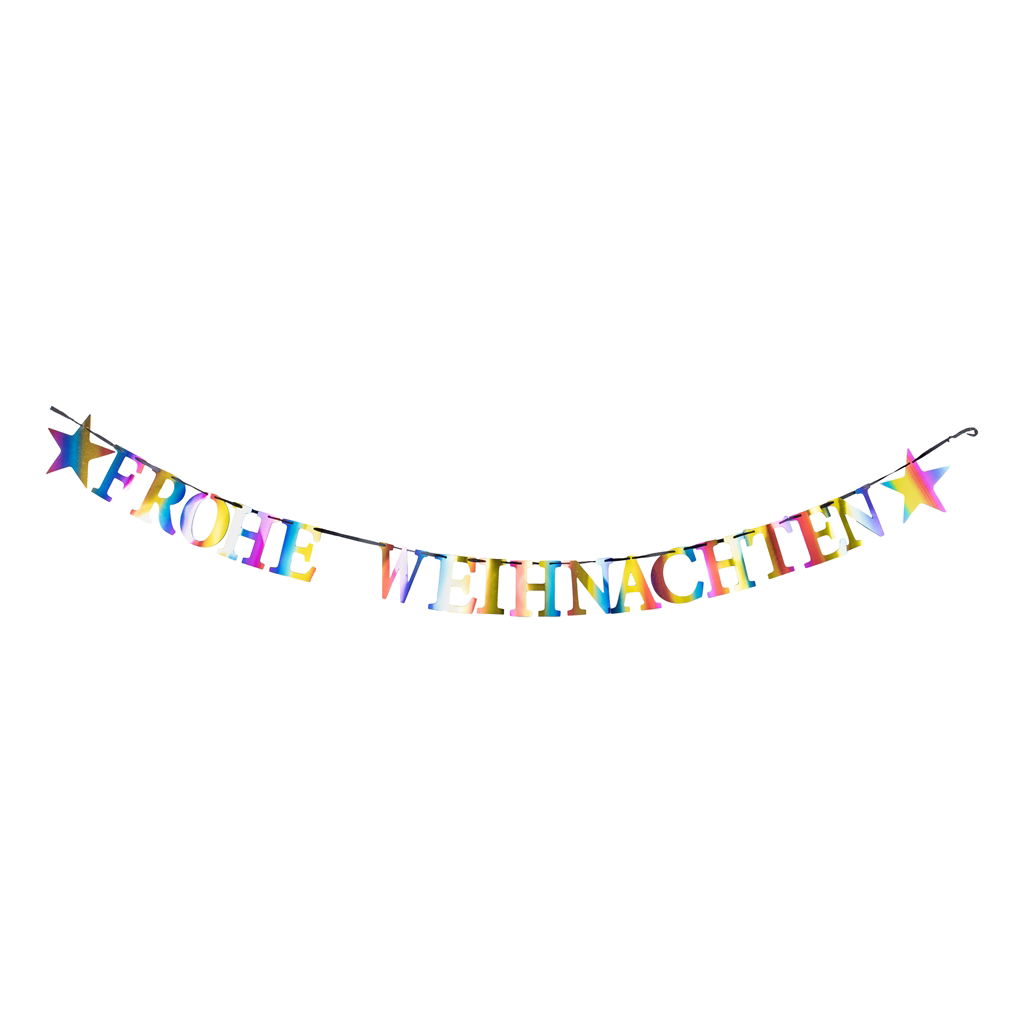 Girlande Frohe Weihnachten, Kunststoff, 180cm, 1 Stck, bunt, @