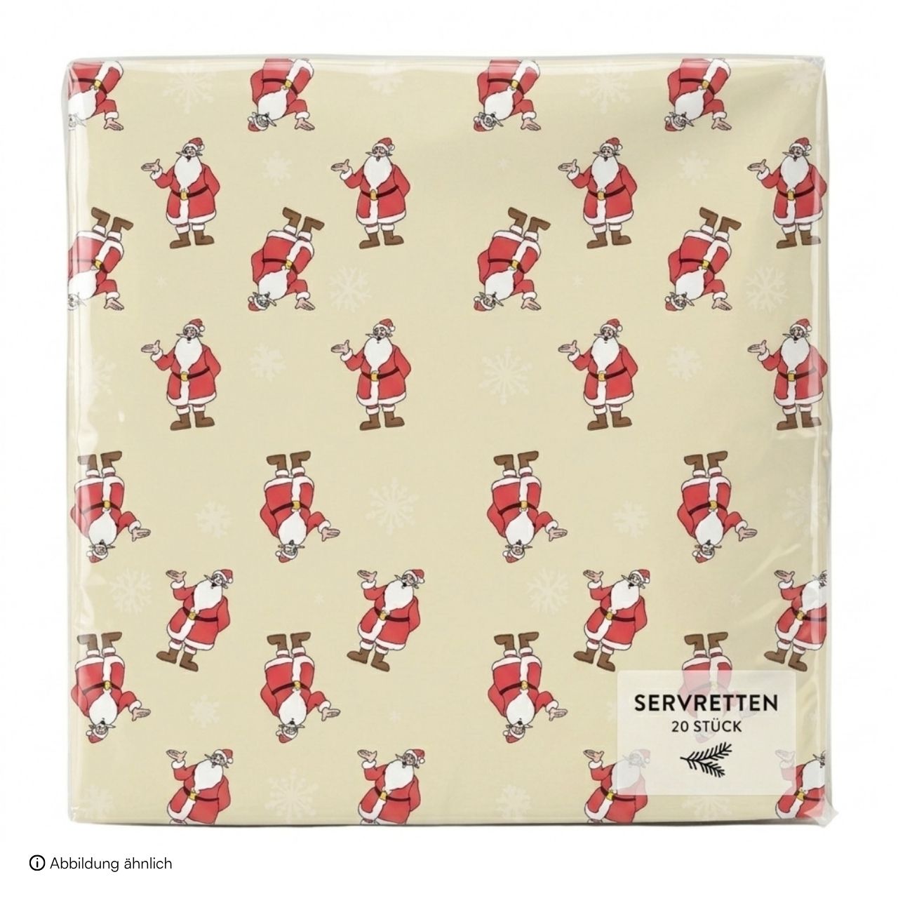Weihnachten, Santa, Servietten, Muster, Beige Hintergrund