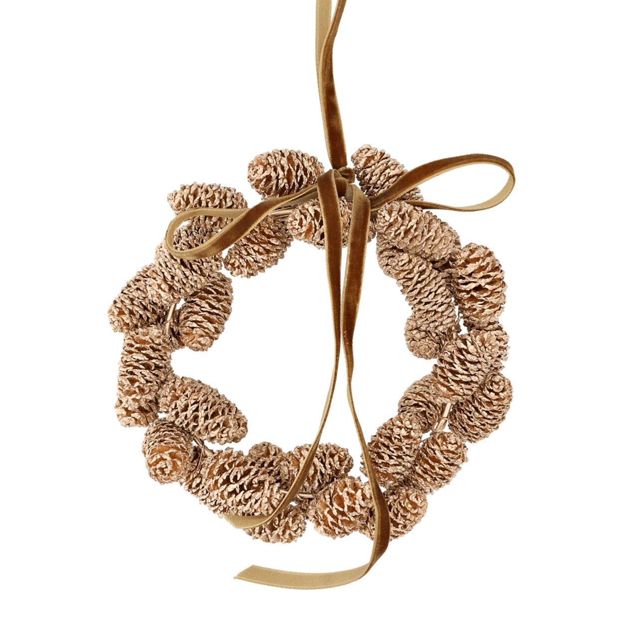 Hangkrans met kegels van natuurlijk materiaal Beige (B/H/D) 14x14x4cm Zubehor, Ohrring, Schmuck, Halskette