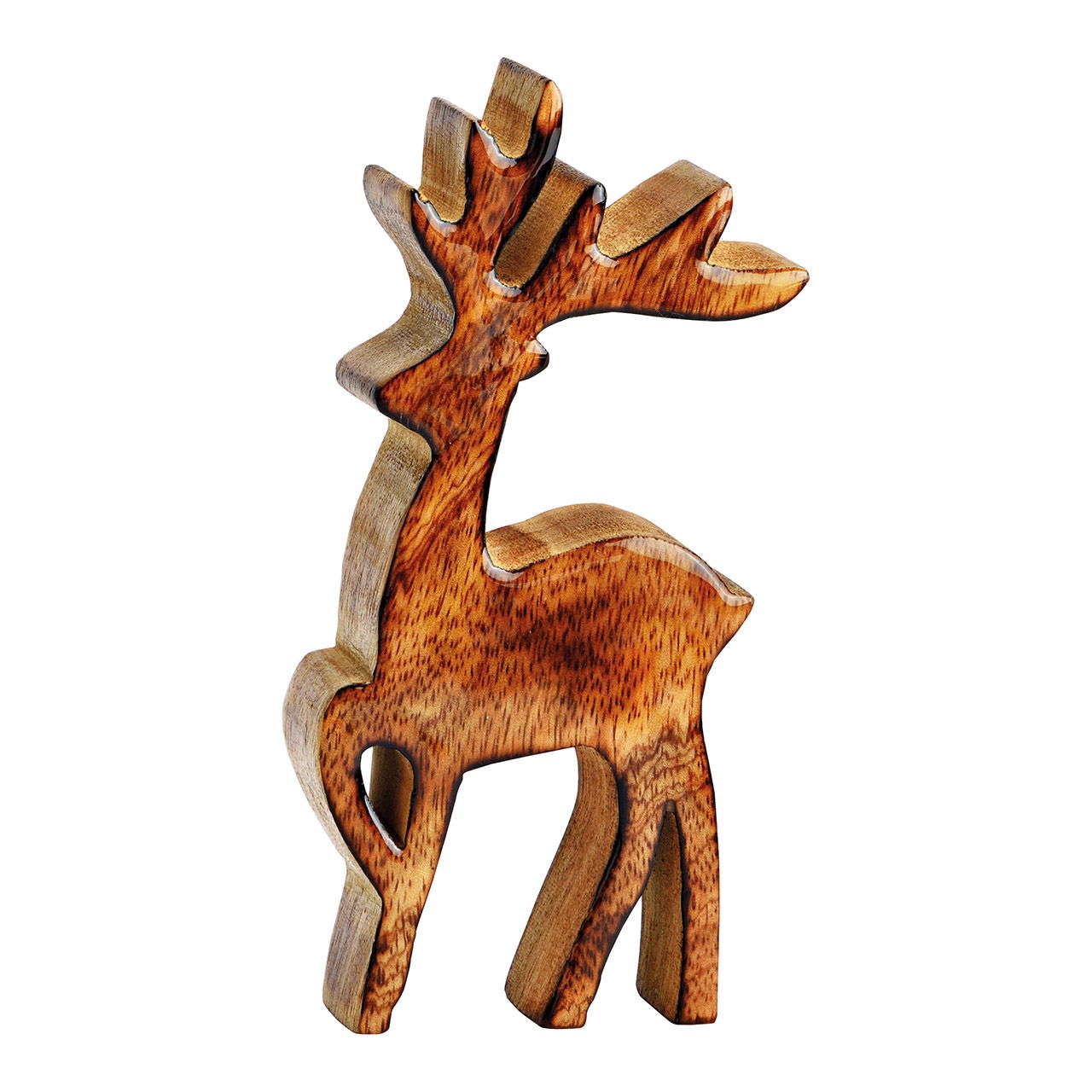 Stag glanzend mangohout bruin (B/H/D) 7x16x4cm