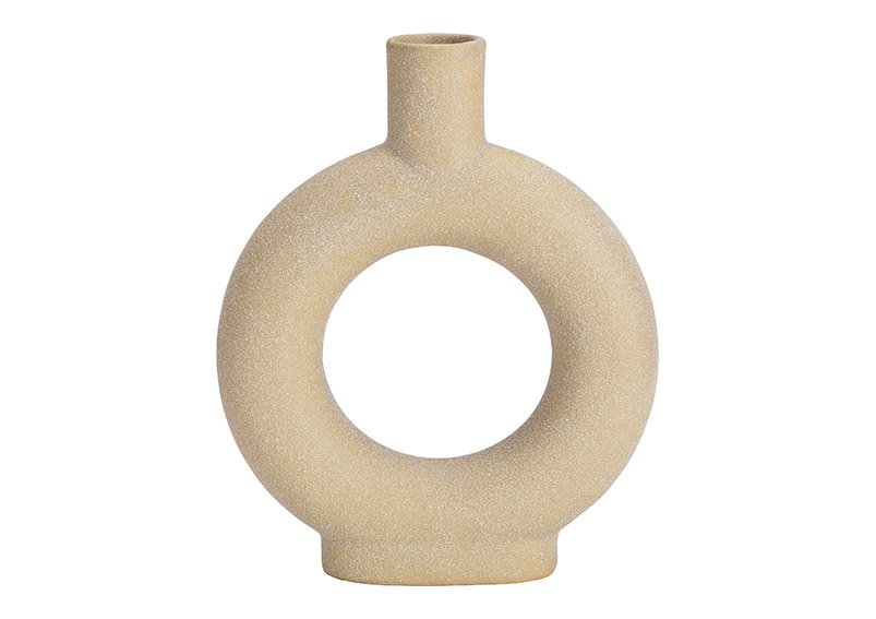 Vase Sand Finish, ceramic brown (W/H/D) 16x20x4cm