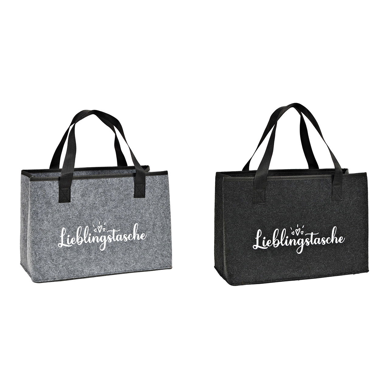 Sac de rangement Liebing en feutre gris 2 fois, (L/H/P) 40x27x21cm