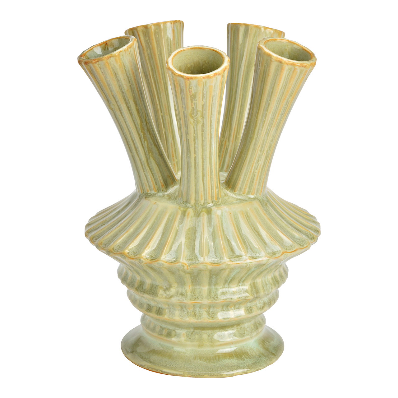 Vaas van keramiek, groen (B/H/D) 15x22x15cm Krug, Töpferei, Vase