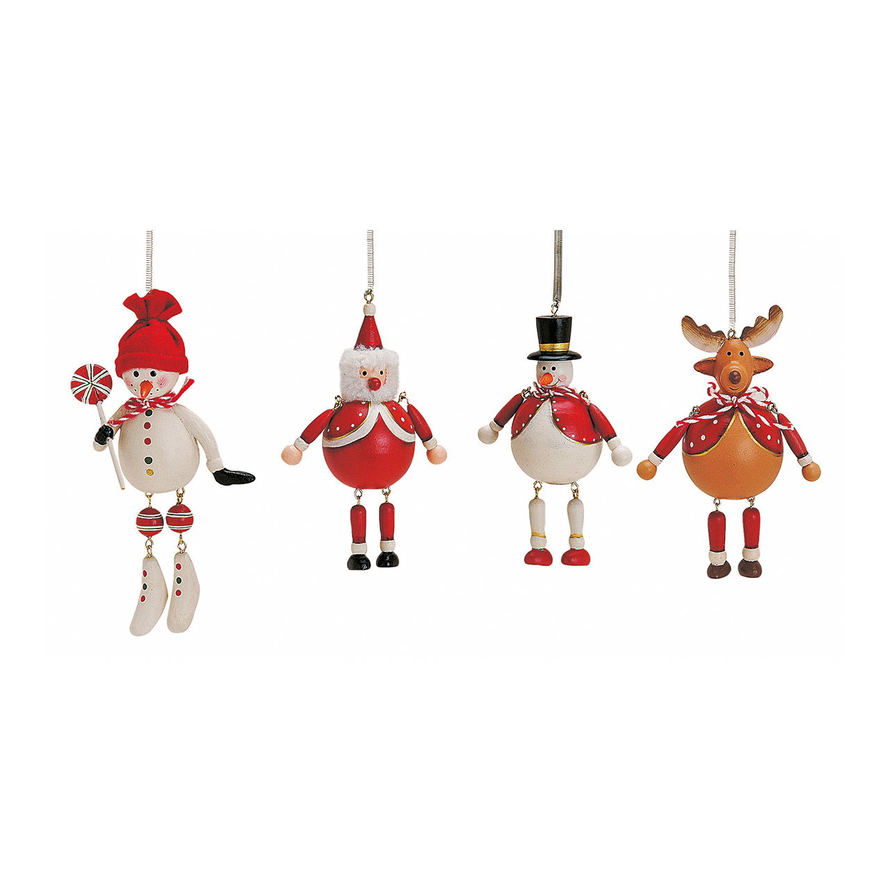 Assorted spiral Christmas figures made of wood (W/H/D) 4.5x8x3cm/4.5x12x3 cm