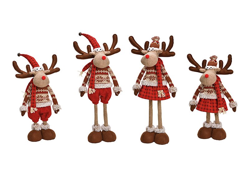 Stand deer made of textile brown 2-fold, (w / h / d) 24x68x1pcm
