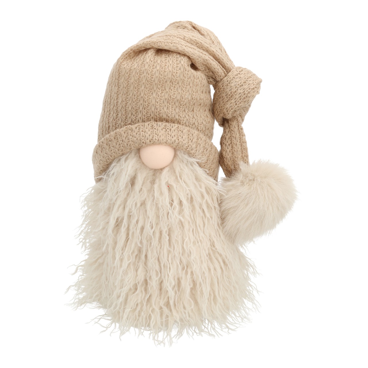 Deko Figur, Gnom, Beige, Wolle, Langbart