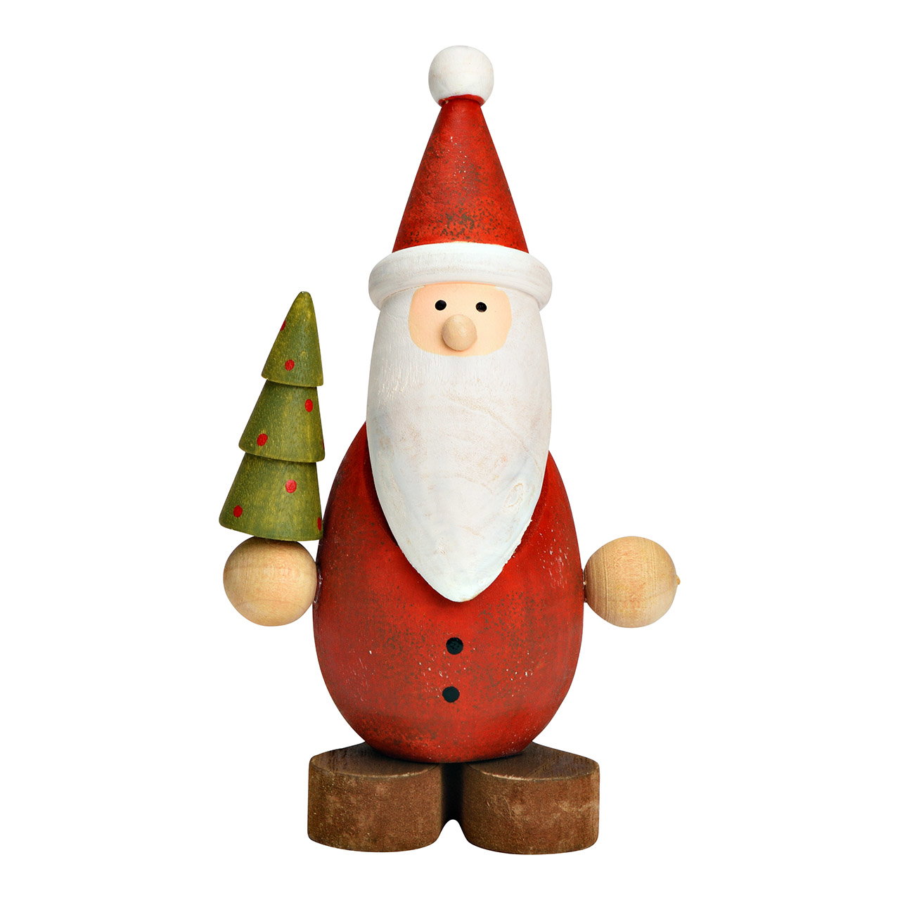 Figurine de Saint Nicolas avec sapin en bois, rouge (L/H/P) 7x12x5cm Figurine de Saint Nicolas avec sapin en bois, rouge (L/H/P) 7x12x5cm
