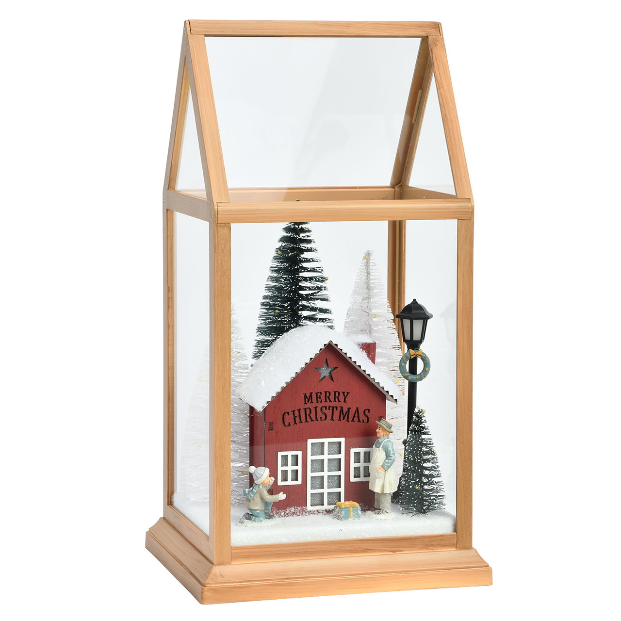 Scène d'hiver LED dans la maison en plastique multicolore (L/H/P) 18x15x33cm 2xAA excl. Person