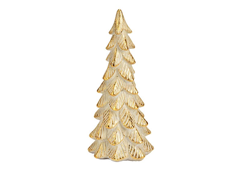 Fir tree made of poly champagne (W/H/D) 8x20x8cm