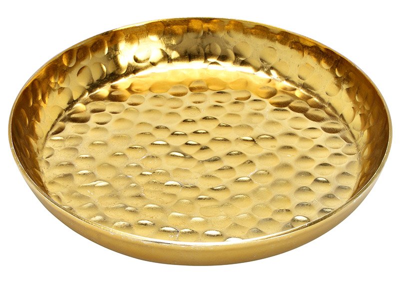 Deko Schale aus Metall Gold (B/H/T) 15x2x15cm