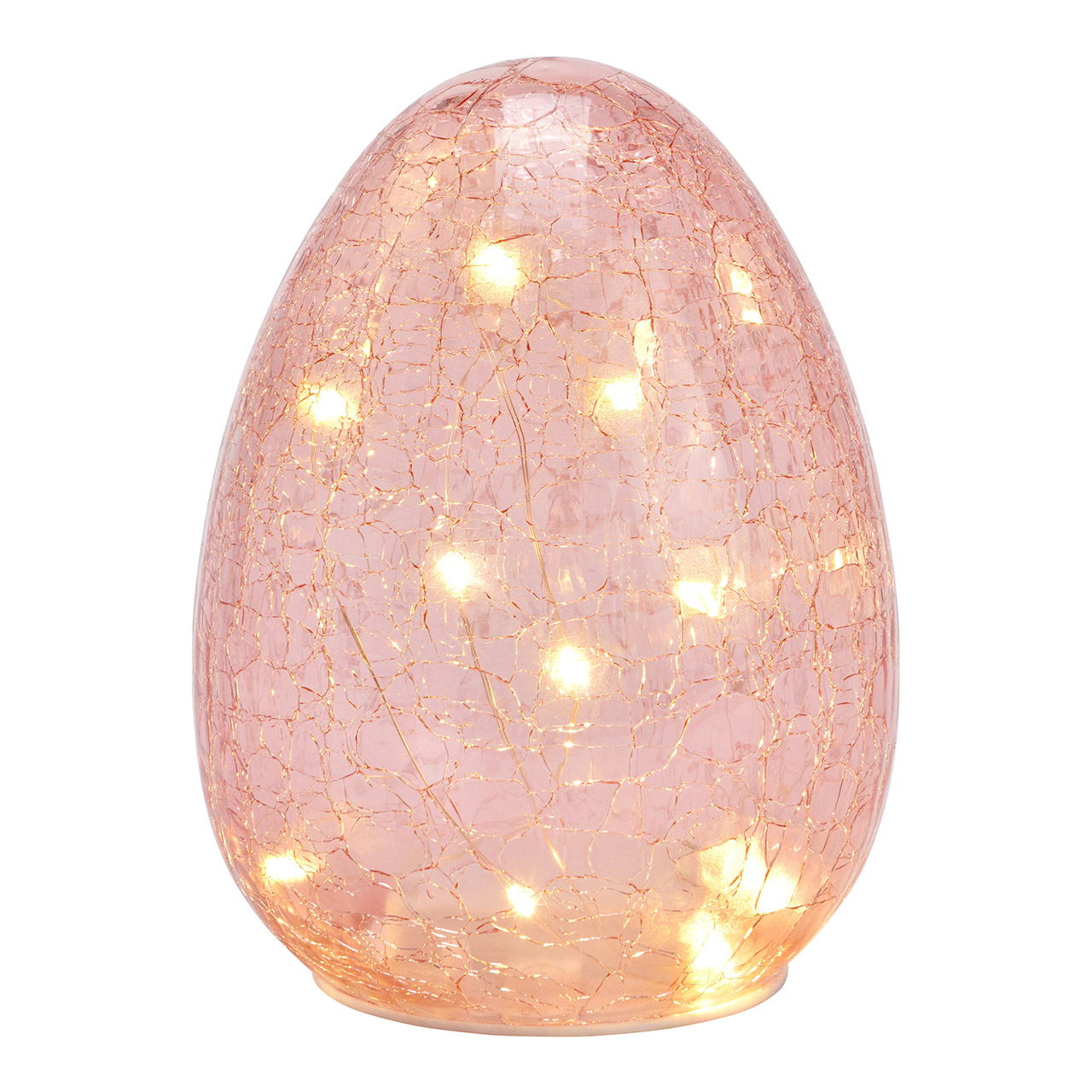 Oeuf de Pâques décoratif avec 15 LED/timer en verre, rose (L/H/P) 12x16x12cm Fonctionnement sur piles 3xAA non incluses Oeuf de Pâques décoratif avec 15 LED/timer en verre, rose (L/H/P) 12x16x12cm Fonctionnement sur piles 3xAA non incluses