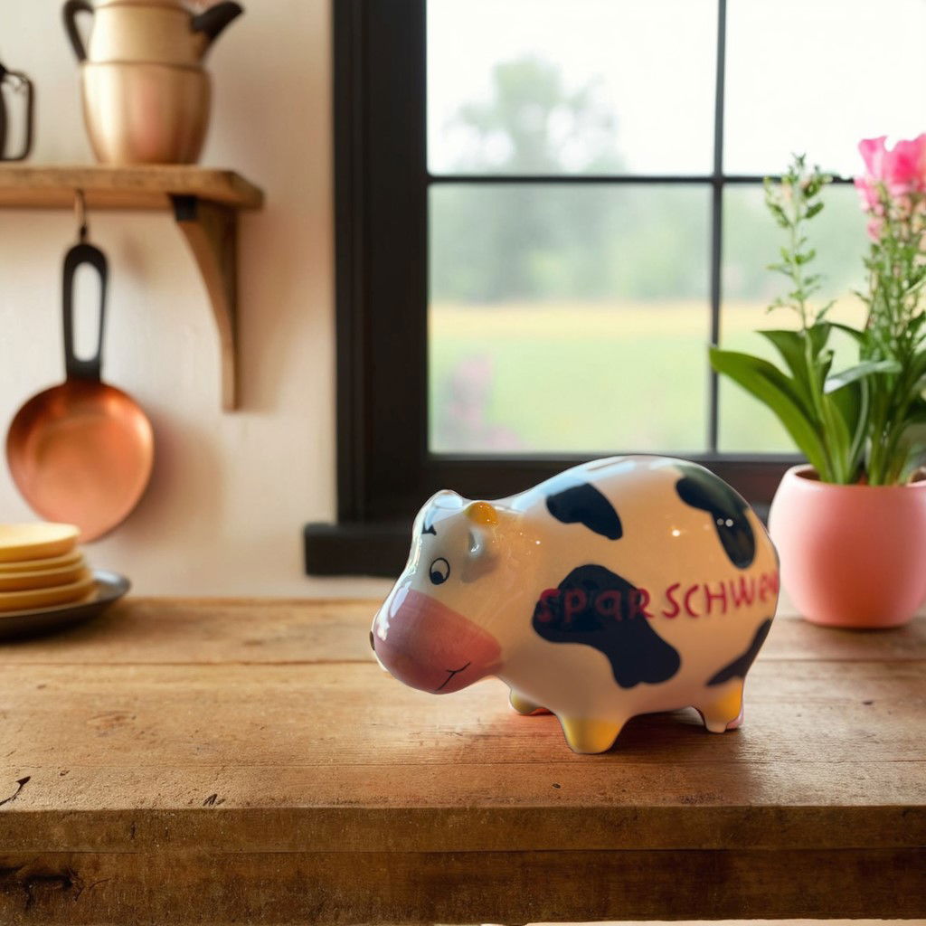 KCG Sparschwein Kuh aus Keramik, Bunt (B/H/T) 12,5x9x9 cm Kleinschwein KCG Sparschwein Kuh aus Keramik, Bunt (B/H/T) 12,5x9x9 cm Kleinschwein